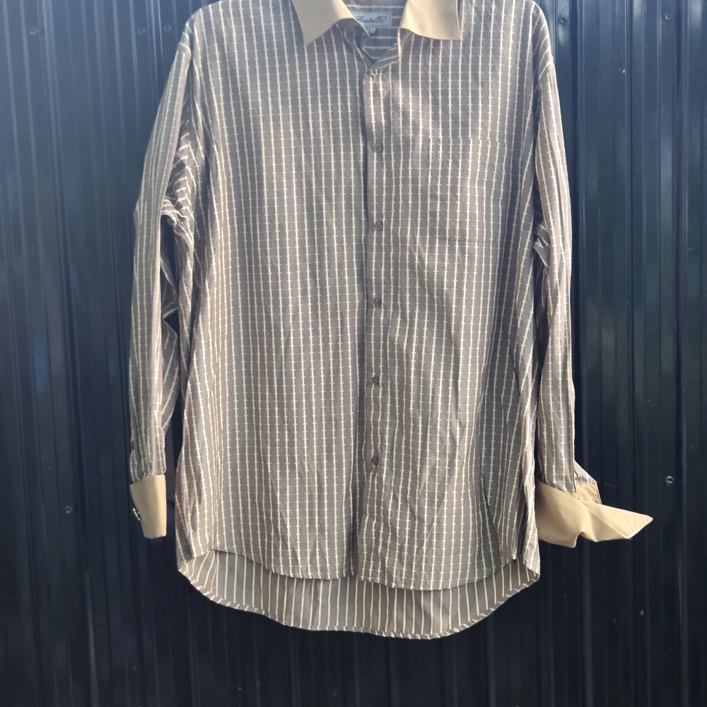 FRATELLO Casual Tan and Brown Button‎ Down Shirt